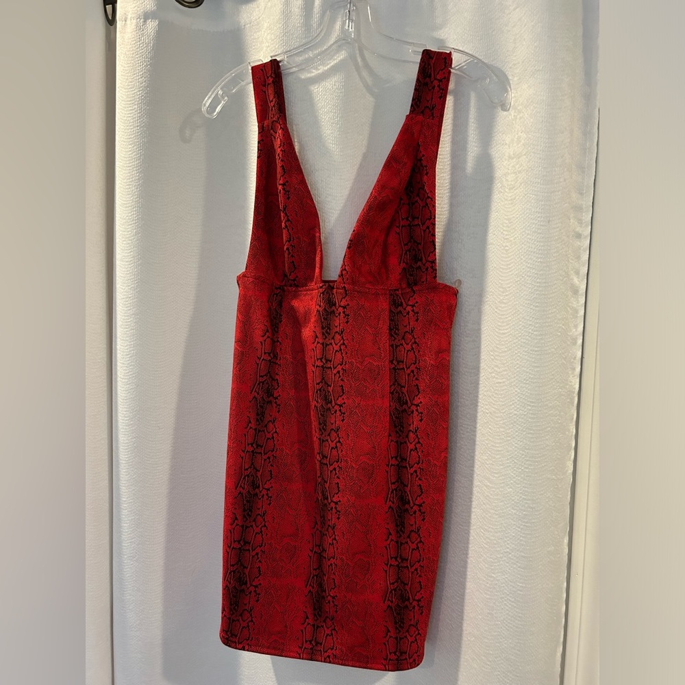 Blue Blush red snakeskin dress. Size medium.